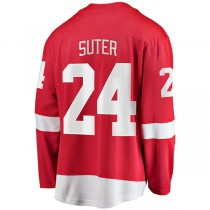 D.Red Wings #24 Pius Suter Fanatics Branded Home Breakaway Player Jersey Red Stitched American Hockey Jerseys