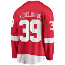 D.Red Wings #39 Alex Nedeljkovic Fanatics Branded Home Breakaway Player Jersey Red Stitched American Hockey Jerseys