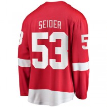 D.Red Wings #53 Moritz Seider Fanatics Branded Home Breakaway Player Jersey Red Stitched American Hockey Jerseys