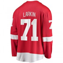 D.Red Wings #71 Dylan Larkin Fanatics Branded Home Captain Premier Breakaway Player Jersey Red Stitched American Hockey Jerseys