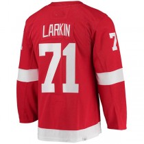 D.Red Wings #71 Dylan Larkin Home Captain Patch Primegreen Authentic Pro Player Jersey Red Stitched American Hockey Jerseys