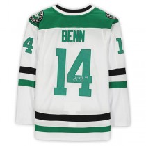D.Stars #14 Jamie Benn Fanatics Authentic Autographed Jersey White Stitched American Hockey Jerseys