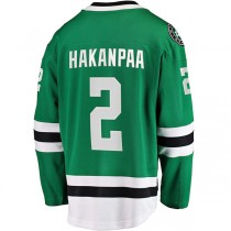 D.Stars #2 Jani Hakanpaa Fanatics Branded Home Breakaway Player Jersey Kelly Green Stitched American Hockey Jerseys