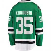 D.Stars #35 Anton Khudobin Fanatics Branded Breakaway Player Jersey Kelly Green Stitched American Hockey Jerseys