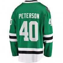 D.Stars #40 Jacob Peterson Fanatics Branded Home Breakaway Player Jersey Kelly Green Stitched American Hockey Jerseys