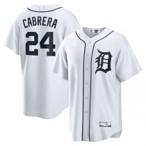 Detroit Tigers #24 Miguel Cabrera White Home Replica Player Name Jersey Baseball Jerseys