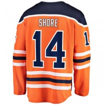 E.Oilers #14 Devin Shore Fanatics Branded Home Breakaway Player Jersey Orange Stitched American Hockey Jerseys