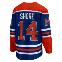 E.Oilers #14 Devin Shore Fanatics Branded Home Breakaway Player Jersey Royal Stitched American Hockey Jerseys