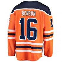 E.Oilers #16 Tyler Benson Fanatics Branded Home Breakaway Player Jersey Orange Stitched American Hockey Jerseys
