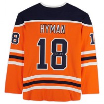 E.Oilers #18 Zach Hyman Fanatics Authentic Autographed Fanatics Breakaway Jersey Orange Stitched American Hockey Jerseys