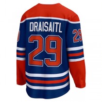 E.Oilers #29 Leon Draisaitl Fanatics Branded Home Premier Breakaway Player Jersey Royal Stitched American Hockey Jerseys