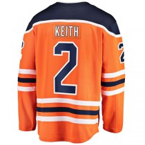 E.Oilers #2 Duncan Keith Fanatics Branded Breakaway Player Jersey Orange Stitched American Hockey Jerseys