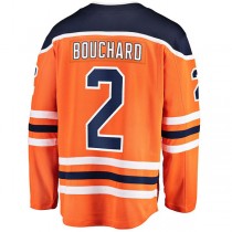 E.Oilers #2 Evan Bouchard Fanatics Branded Home Breakaway Jersey Orange Stitched American Hockey Jerseys