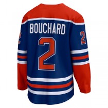 E.Oilers #2 Evan Bouchard Fanatics Branded Home Breakaway Player Jersey Royal Stitched American Hockey Jerseys