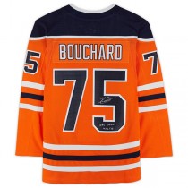 E.Oilers #75 Evan Bouchard Fanatics Authentic Autographed with Debut 10-6-18 Inscription Orange Stitched American Hockey Jerseys