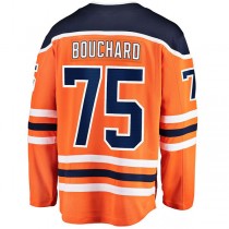 E.Oilers #75 Evan Bouchard Fanatics Branded Home Breakaway Player Jersey Orange Stitched American Hockey Jerseys