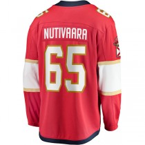 F.Panthers #65 Markus Nutivaara Fanatics Branded Home Breakaway Player Jersey Red Stitched American Hockey Jerseys