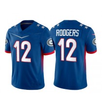 GB.Packers #12 Aaron Rodgers Blue 2022 Pro Bowl Vapor Untouchable Stitched Limited Jersey American Football Jerseys