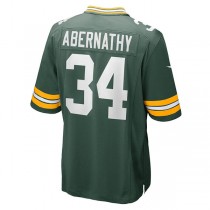 GB.Packers #34 Micah Abernathy Green Game Player Jersey Stitched American Football Jerseys