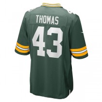 GB.Packers #43 Kiondre Thomas Green Game Player Jersey Stitched American Football Jerseys