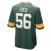 GB.Packers #56 Jack Coco Green Game Player Jersey Stitched American Football Jerseys