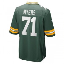 GB.Packers #71 Josh Myers Green Game Jersey Stitched American Football Jerseys