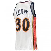 G.State Warriors #30 Stephen Curry Mitchell & Ness 2009-10 Hardwood Classics Authentic Player Jersey White Association Edition Stitched American Basketball Jersey