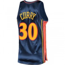 G.State Warriors #30 Stephen Curry Mitchell & Ness 2009 Hardwood Classics Authentic Jersey Navy Stitched American Basketball Jersey