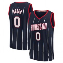 H.Rockets #0 Jalen Green Fanatics Branded 2021-22 Fast Break Replica Jersey City Edition Navy Stitched American Basketball Jersey