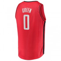 H.Rockets #0 Jalen Green Fanatics Branded 2021-22 Fast Break Replica Jersey Icon Edition Red Stitched American Basketball Jersey