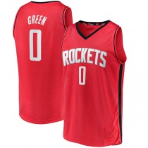 H.Rockets #0 Jalen Green Fanatics Branded 2021 Draft First Round Pick Fast Break Replica Jersey Icon Edition Red Stitched American Basketball Jersey
