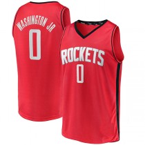 H.Rockets #0 TyTy Washington Jr. Fanatics Branded 2022 Draft First Round Pick Fast Break Replica Player Jersey Icon Edition Red Stitched American Basketball Jersey