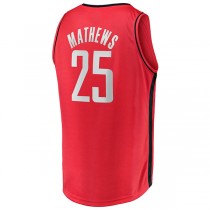 H.Rockets #25 Garrison Mathews Fanatics Branded 2021-22 Fast Break Replica Jersey Icon Edition Red Stitched American Basketball Jersey