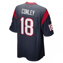 H.Texans #18 Chris Conley Navy Game Jersey Stitched American Football Jerseys