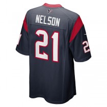 H.Texans #21 Steven Nelson Navy Game Player Jersey Stitched American Football Jerseys