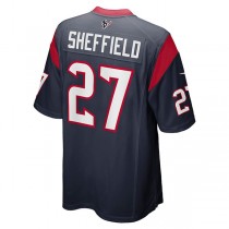 H.Texans #27 Kendall Sheffield Navy Player Game Jersey Stitched American Football Jerseys