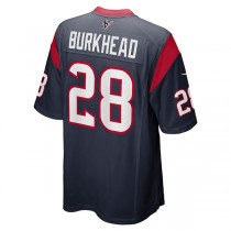 H.Texans #28 Rex Burkhead Navy Game Player Jersey Stitched American Football Jerseys