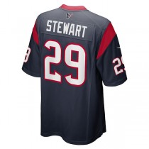H.Texans #29 M.J. Stewart Navy Game Player Jersey Stitched American Football Jerseys