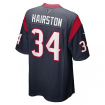 H.Texans #34 Troy Hairston Navy Game Player Jersey Stitched American Football Jerseys