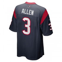 H.Texans #3 Kyle Allen Navy Game Jersey Stitched American Football Jerseys