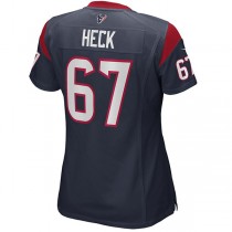 H.Texans #67 Charlie Heck Navy Game Jersey Stitched American Football Jerseys