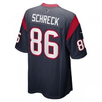 H.Texans #86 Mason Schreck Navy Game Player Jersey Stitched American Football Jerseys