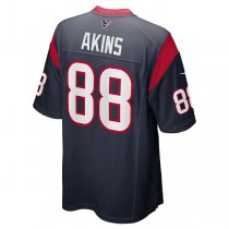 H.Texans #88 Jordan Akins Navy Game Jersey Stitched American Football Jerseys