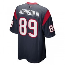 H.Texans #89 Johnny Johnson III Navy Game Player Jersey Stitched American Football Jerseys