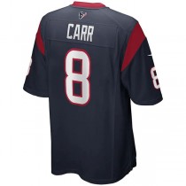 H.Texans #8 David Carr Navy Game Retired Player Jersey Stitched American Football Jerseys