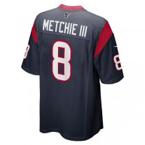H.Texans #8 John Metchie III Navy Game Player Jersey Stitched American Football Jerseys