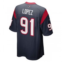 H.Texans #91 Roy Lopez Navy Player Game Jersey Stitched American Football Jerseys