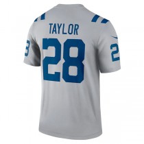 IN.Colts #28 Jonathan Taylor Gray Inverted Legend Jersey Stitched American Football Jerseys