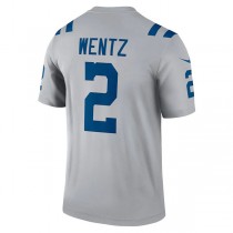 IN.Colts #2 Carson Wentz Gray Inverted Legend Jersey Stitched American Football Jerseys