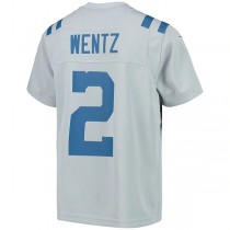 IN.Colts #2 Carson Wentz Gray Inverted Team Game Jersey Stitched American Football Jerseys